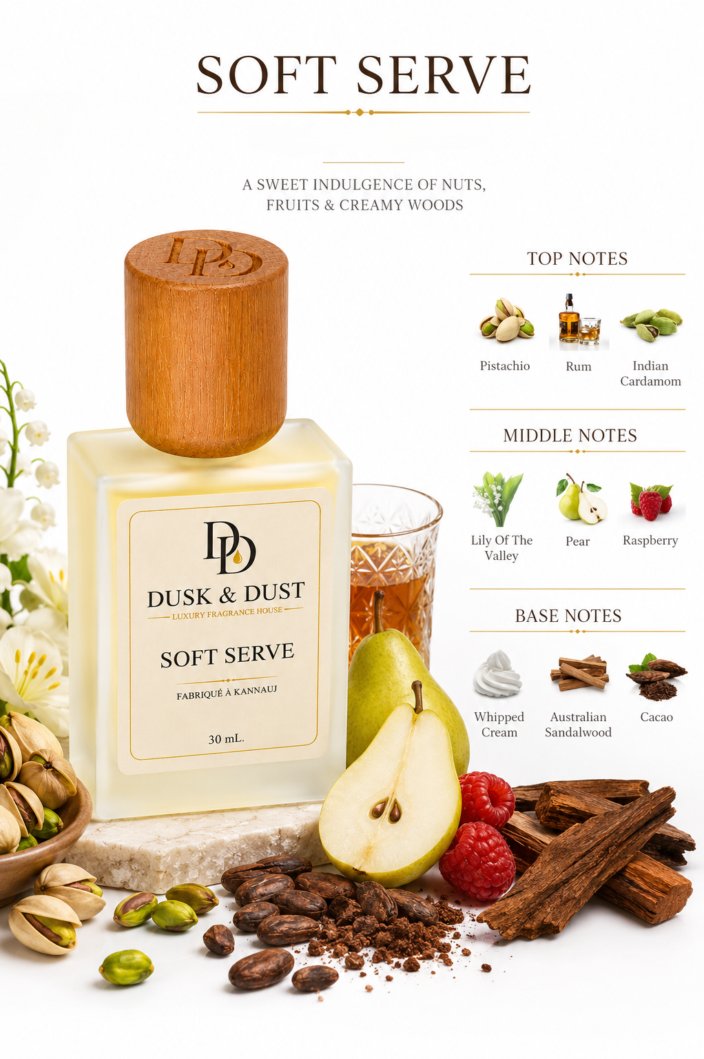 Dusk & Dust Soft Serve fragrance bottle detail