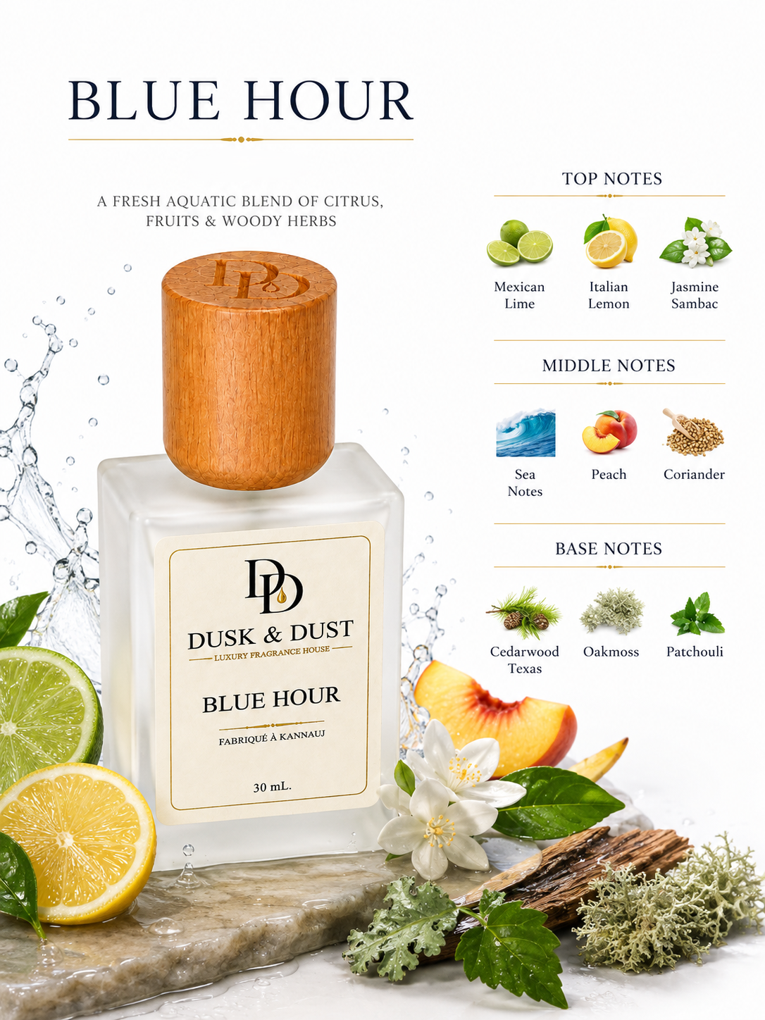 Dusk & Dust Blue Hour fragrance bottle detail
