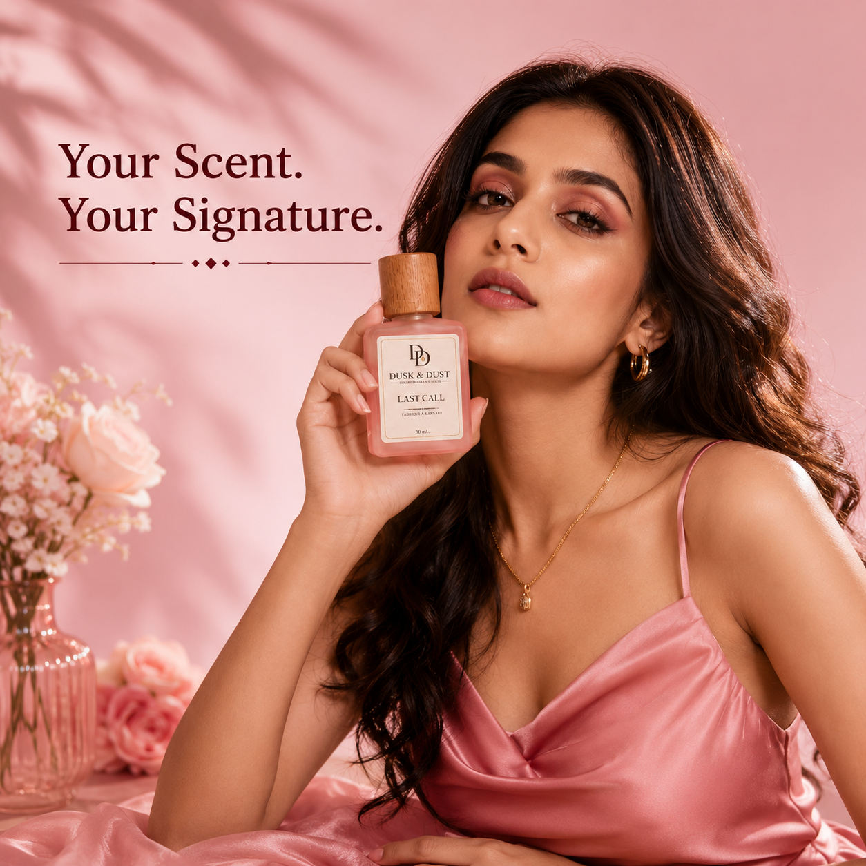 Dusk & Dust Last Call fragrance bottle lifestyle image